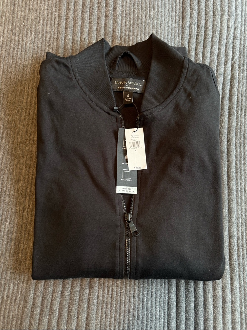 Banana Republic Luxe Touch Performance Bomber Jacket Men's Black Small